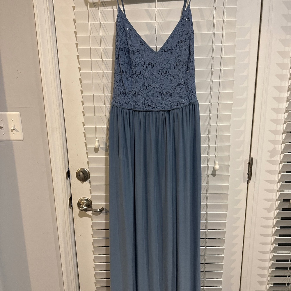 DB Studio Blue Lace Sequin Maxi Gown – Size 22W